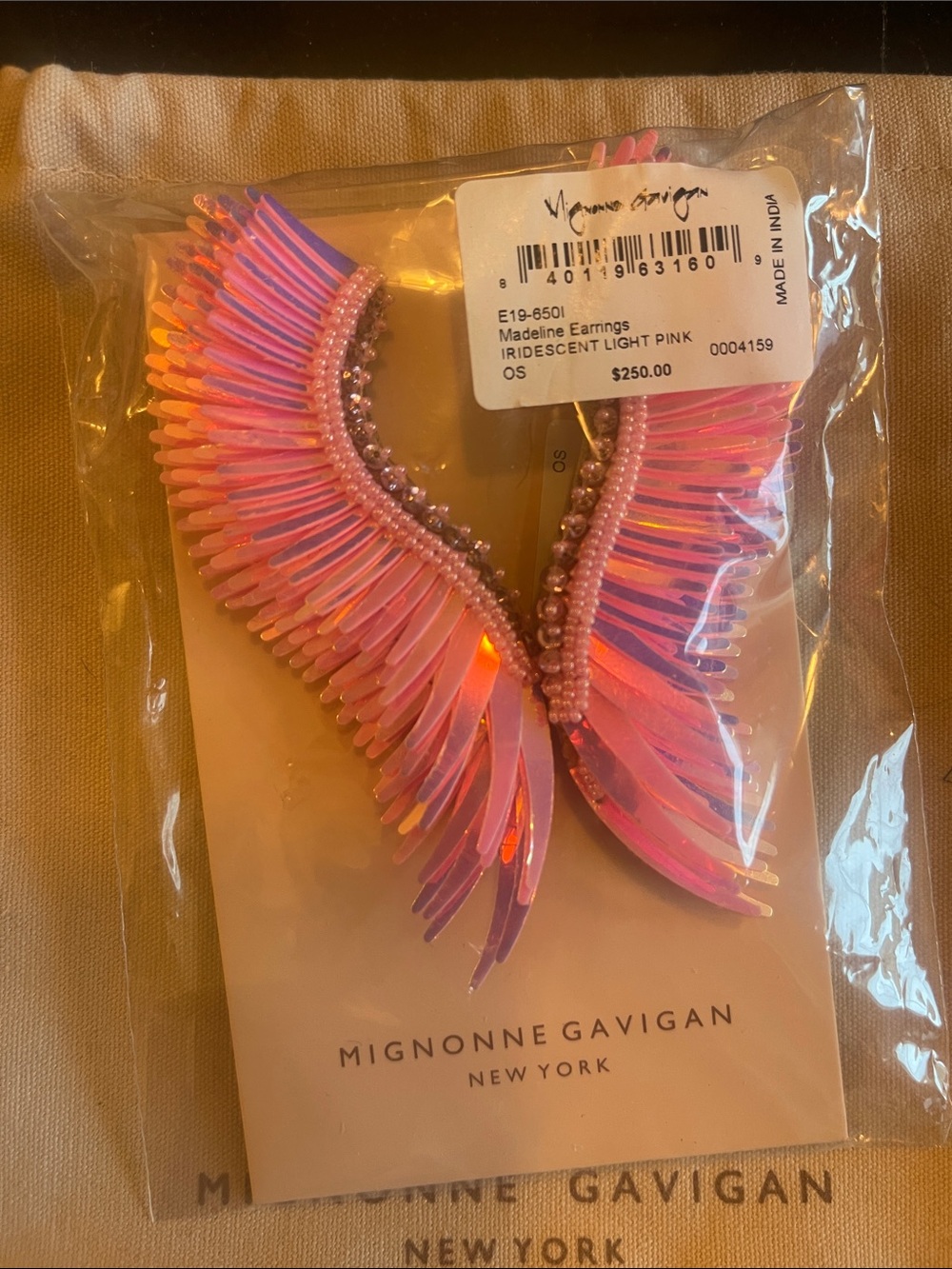 Madeline iridescent pink earrings
